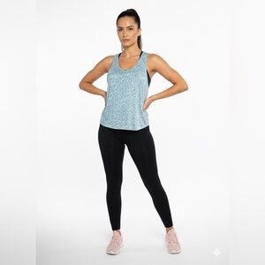 Athleta Blue Leopard Print Racerback Athletic Tank Top Size Medium